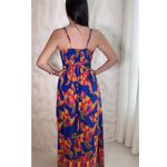 Vestido Isadora Longo Estampa Tucano - Azul
