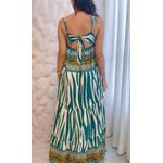 Vestido Rebeca Longo Animal Print - Verde