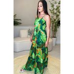 Vestido Ingrid Longo Estampa Tropical - Verde