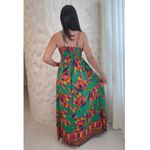Vestido Isadora Longo Estampa Tucano- Verde