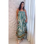 Vestido Rebeca Longo Animal Print - Verde