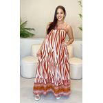 Vestido Rebeca Longo Animal Print - Marrom