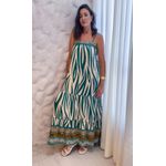 Vestido Rebeca Longo Animal Print - Verde