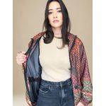 Jaqueta Parka Estampa Floral- Chocolate