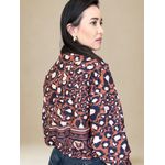 Jaqueta Corta Vento Estampa Floral- Animal Print