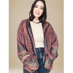 Jaqueta Parka Estampa Floral- Chocolate