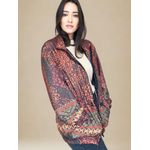 Jaqueta Parka Estampa Floral- Chocolate