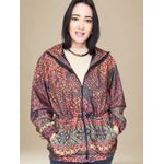 Jaqueta Parka Estampa Floral- Chocolate