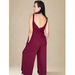 Macacão Sthe Pantalona de Alcinha Liso- Vinho