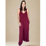 Macacão Sthe Pantalona de Alcinha Liso- Vinho