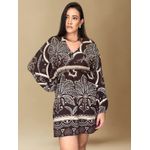 Vestido Mariá Boho Manga Longa- Marrom
