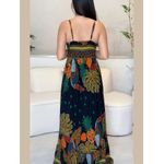 Vestido Samanta Longo Estampa - Preto