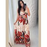 Vestido Samanta Longo Estampa - Branco