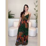 Vestido Samanta Longo Estampa - Verde