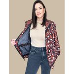 Jaqueta Parka Estampa Floral- Animal Print