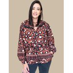 Jaqueta Parka Estampa Floral- Animal Print