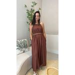 Vestido Andressa Longo e Sofisticado - Marrom