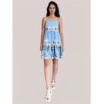 Vestido Juliana Curtinho de Alças Finas - Azul Claro