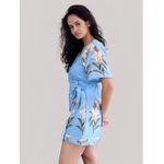 Vestido Yasmin Kimono Azul Florido