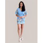 Vestido Yasmin Kimono Azul Florido