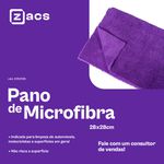 Pano Roxo Limpeza Automotiva Microfibra 28x28cm Zacs