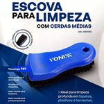 Kit Escova Limpeza Cerdas Macia Média Banco Estofado Vonixx