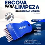 Kit Escova Limpeza Cerdas Macia Média Banco Estofado Vonixx