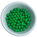 Miçanga Bolinha Leitosa Verde Bandeira Abs 8mm 30g - 120 Unidades