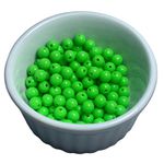 Miçanga Bolinha Leitosa Verde Limão Abs 8mm 30g - 120 Unidades