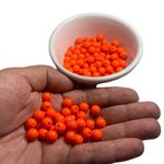 Miçanga Bolinha Leitosa Laranja Escuro Abs 8mm 30g - 120 Unidades
