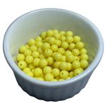 Miçanga Bolinha Leitosa Amarelo Abs 8mm 30g - 120 Unidades