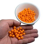 Miçanga Bolinha Leitosa Laranja Claro Abs 8mm 30g - 120 Unidades