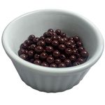 Miçanga Bolinha Leitosa Marrom Abs 8mm 30g - 120 Unidades