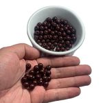 Miçanga Bolinha Leitosa Marrom Abs 8mm 30g - 120 Unidades