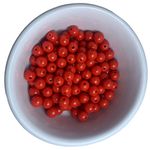 Miçanga Bolinha Leitosa Vermelho Abs 8mm 30g - 120 Unidades