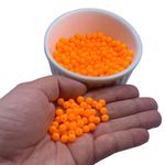 Miçanga Bolinha Leitosa Laranja Fluorescente Abs 6mm 30g - 285 Unidades