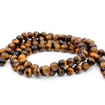 Fio de Pedra Natural Olho de Tigre 8mm com aprox. 47 pedras.