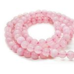 Fio de Pedra Natural Quartzo Rosa 8mm Com Aprox. 46 pedras.