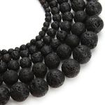 Fio de Pedra Natural Lava Vulcânica 6mm com aprox. 62 pedras.