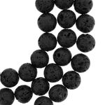 Fio de Pedra Natural Lava Vulcânica 6mm com aprox. 62 pedras.