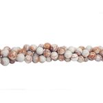 Fio de Pedra Natural Jaspe Rosê Mesclado 8mm com aprox. 45 pedras.
