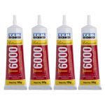 Kit 4 Cola Permanente T6000 Tek Bond 110gr P/ Artesanato