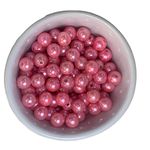 Perolas Abs Com Furo 10mm Rosa Artesanato 100 Unidades 