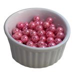 Perolas Abs Com Furo 10mm Rosa Artesanato 100 Unidades 