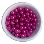 Perolas Abs Com Furo 10mm Pink Metalizado Artesanato 100 Unidades