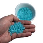 Perolas Pequenas Abs Com Furo 3mm Azul Bebê Artesanato 20 Gramas