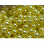 Perolas Abs Com Furo 8mm Amarelo Claro Artesanato 200 Unidades
