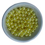 Perolas Abs Com Furo 8mm Amarelo Claro Artesanato 200 Unidades