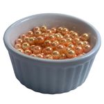 Perolas Abs Com Furo 8mm Laranja Artesanato 200 Unidades