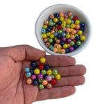 Perolas Abs Com Furo 8mm Color Artesanato 200 Unidades